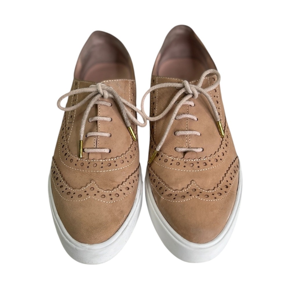 Kate Spade Caitlyn Suede Wingtip Oxford Sneakers Tan 7.5M